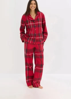 Flanell Pyjama aus weicher Baumwolle mit Geschenktasche
