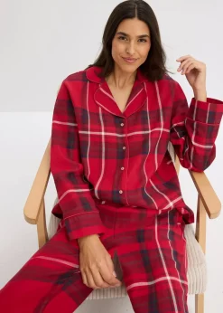 Flanell Pyjama aus weicher Baumwolle mit Geschenktasche