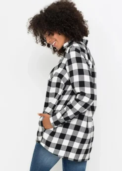 Flanell-Longbluse aus reiner Baumwolle