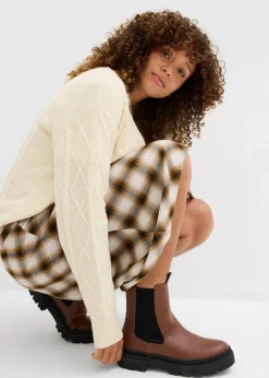 Flanell-Midirock aus reiner Baumwolle