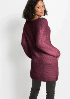 Flauschiger Long-Pullover