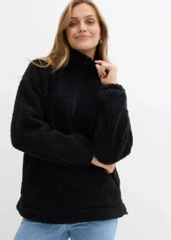 Fleeceshirt mit Stehkragen