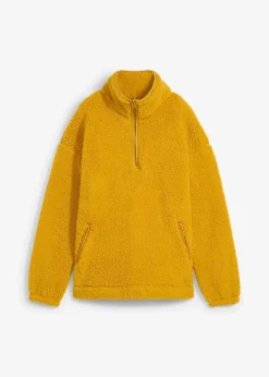 Fleeceshirt mit Stehkragen