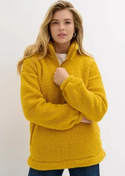 Fleeceshirt mit Stehkragen