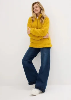 Fleeceshirt mit Stehkragen