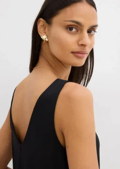 Fließendes Trägerkleid mit V-Ausschnitt