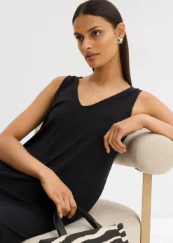 Fließendes Trägerkleid mit V-Ausschnitt