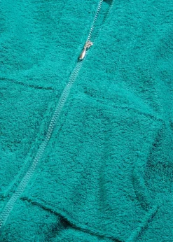 Frottee Bademantel aus Bio-Baumwolle mit Reißverschluss