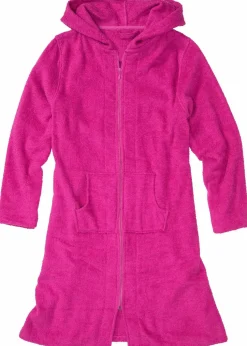 Frottee Bademantel aus Bio-Baumwolle mit Reißverschluss