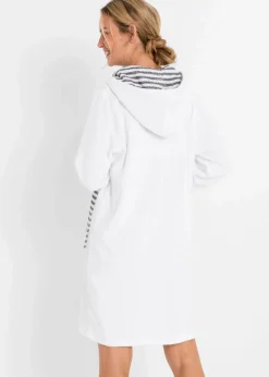 Frottee Bademantel aus Bio-Baumwolle mit Reißverschluss