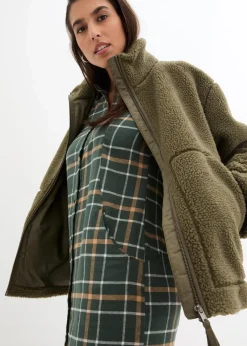 Gefütterte Teddy-Fleece Jacke