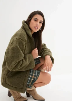 Gefütterte Teddy-Fleece Jacke