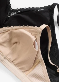 Gepolstertes Bralette ohne Bügel mit Bio-Baumwolle (2er Pack)