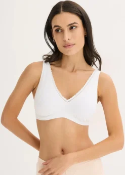 Gepolstertes Bralette ohne Bügel ​mit Bio-Baumwolle und Spitze