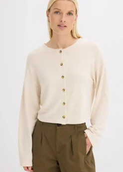 Gerippte Feinstrickjacke