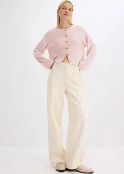 Gerippte Feinstrickjacke