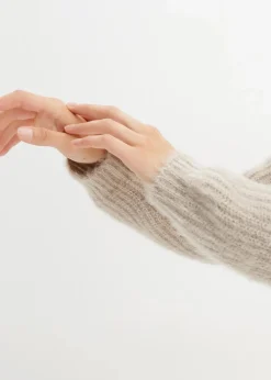 Gerippte Grobstrickjacke