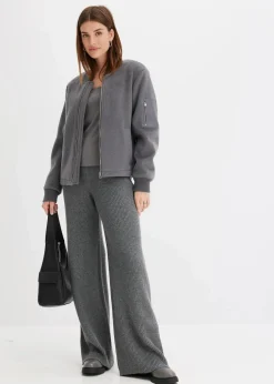 Gerippte Palazzo-Hose