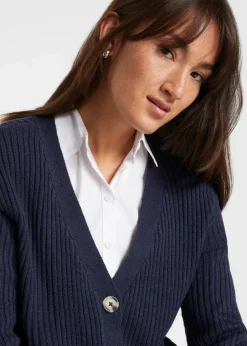 Gerippte Strickjacke