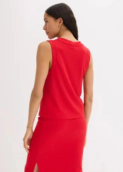 Gerippte Weste in Strickoptik