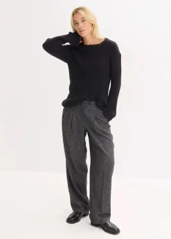 Gerippter Oversize-Pullover