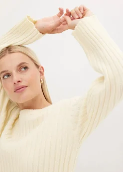 Gerippter Oversize-Pullover