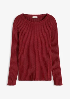 Gerippter Oversize-Pullover