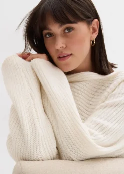 Gerippter Oversize-Pullover