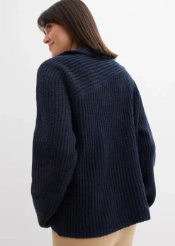 Gerippter Oversize-Pullover