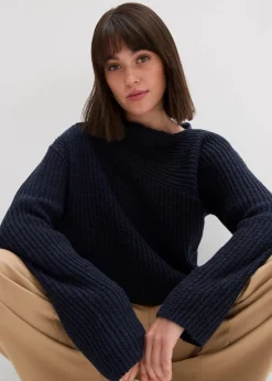 Gerippter Oversize-Pullover