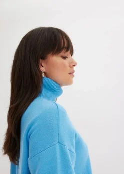 Gerippter Pullover aus reiner Baumwolle