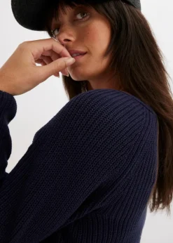 Gerippter Pullover aus reiner Baumwolle