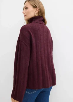 Gerippter Rollkragenpullover