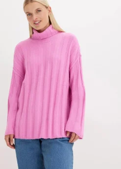 Gerippter Rollkragenpullover