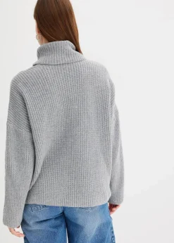 Gerippter Rollkragenpullover