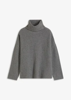 Gerippter Rollkragenpullover