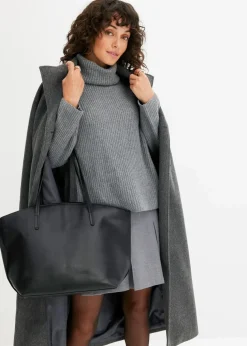 Gerippter Rollkragenpullover