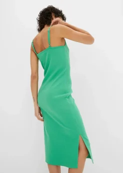 Geripptes Bodycon-Kleid aus elastischem Baumwoll-Mix