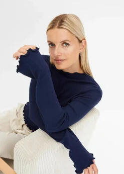 Geripptes Langarmshirt