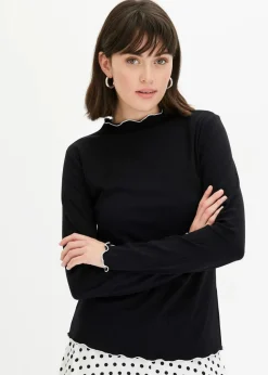 Geripptes Langarmshirt