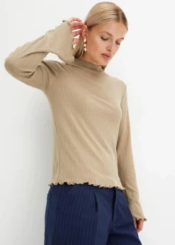 Geripptes Langarmshirt