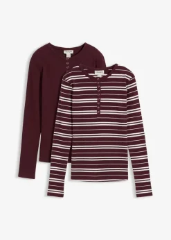 Geripptes Langarmshirt aus Bio-Baumwollmix