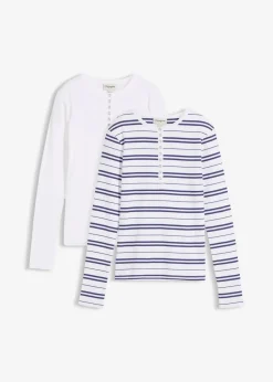 Geripptes Langarmshirt aus Bio-Baumwollmix