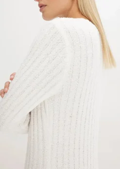 Geripptes Strickkleid