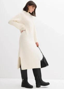 Geripptes Strickkleid