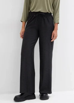 Gestreifte Jersey-Hose mit Kordelzug aus Baumwoll-Mix