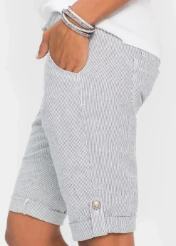 Gestreifte Shorts aus Leinen