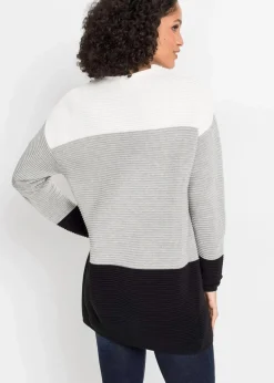 Gestreifter Long-Pullover