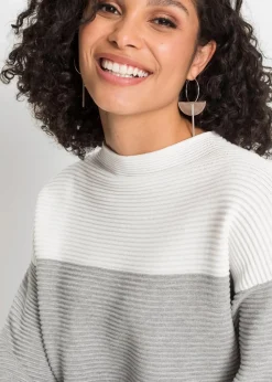 Gestreifter Long-Pullover