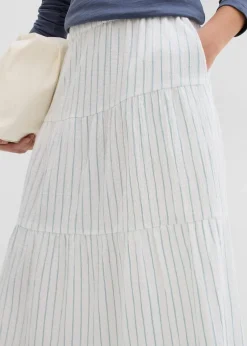 Gestreifter Maxirock aus reiner Baumwolle